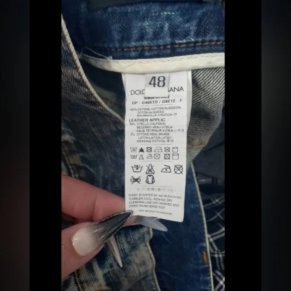 Dolce & Gabbana Distressed Denim Ripped Design Size 48